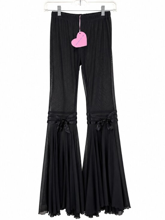 Dolls Kill Pants - Dolls Kill Sugar Thrillz Black Sheer Mesh Bell Bottom Pants S NWT